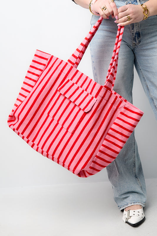 Sacs cabas en polyester décontractés à rayures, accessoires quotidiens