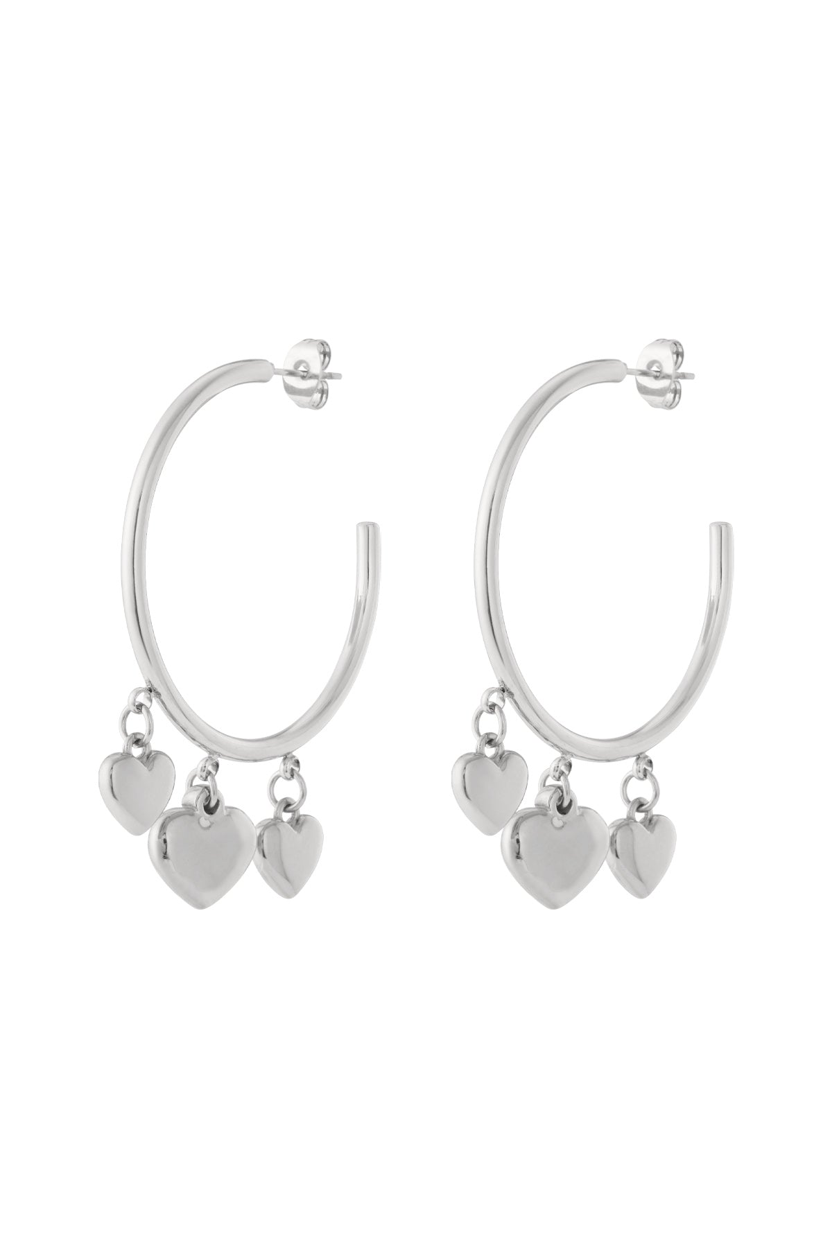 Boucles d'oreilles créoles en forme de cœur