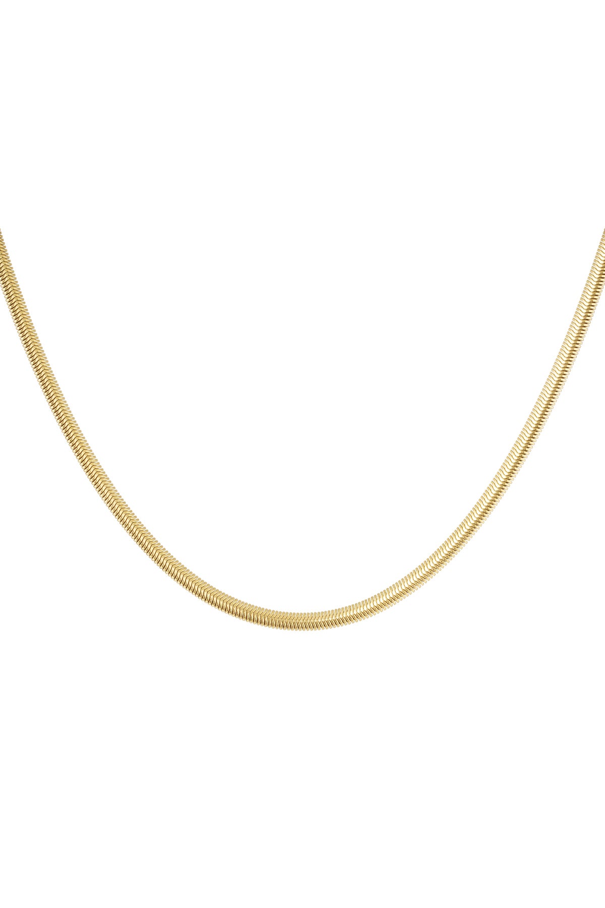 Collier plat avec imprimé - doré-4.0MM