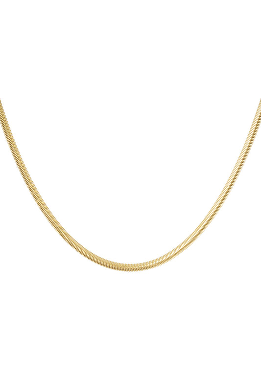 Collier plat avec imprimé - doré-4.0MM