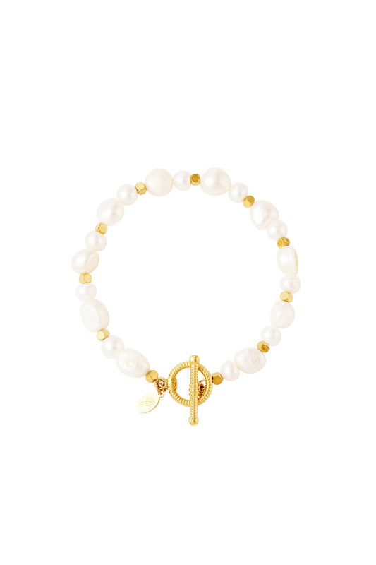 perles de bracelet en acier inoxydable couleur or
