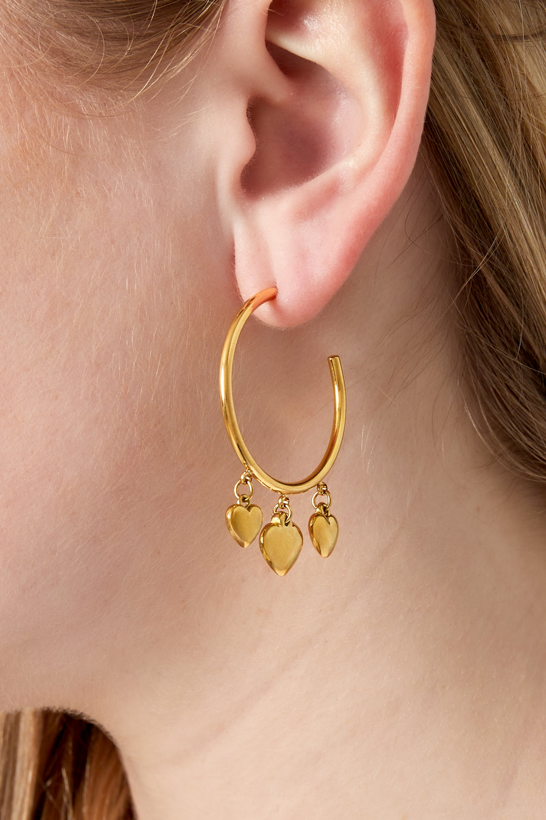 Boucles d'oreilles créoles en forme de cœur