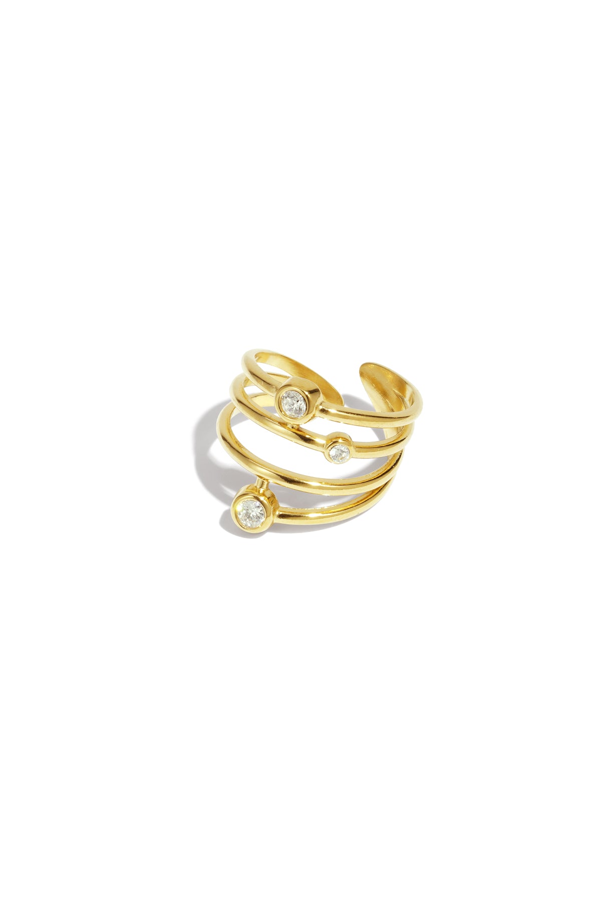 Bagues de déclaration en acier inoxydable, lignes décontractées, simples et quotidiennes, bijoux pour femmes