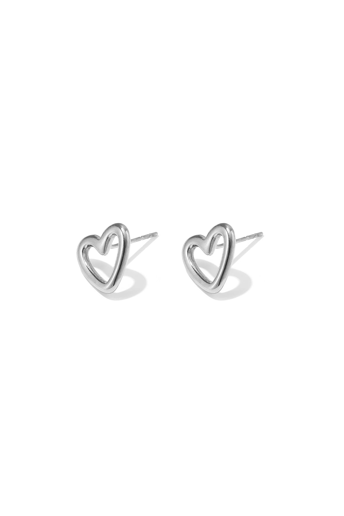 Boucles d'oreilles puces en acier inoxydable en forme de cœur, collection Daily Simple, bijoux pour femmes